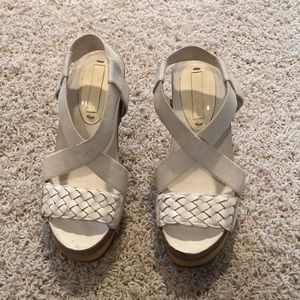 BCBG White Wedges